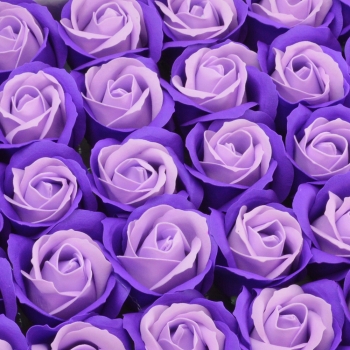Set 50 trandafiri sapun parfumati atingere reala DUO indigo liliac C23-67 afo