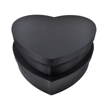 Set 2 cutii inima imense satin 53cm negru AFO