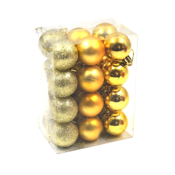 Set 24 globuri texturi mixte auriu 4cm