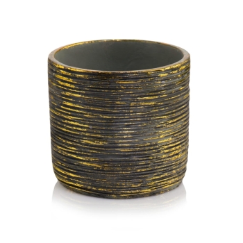 Ghiveci ceramica cilindru etno gold 14x13cm