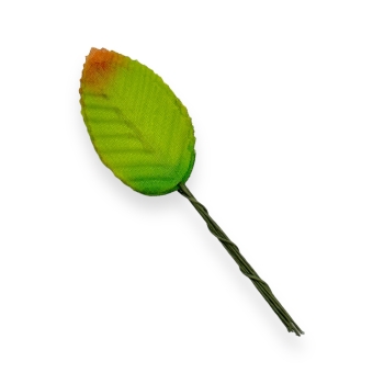 Frunze Mici Artificiale Verde cu Rosu - Set 100 buc.