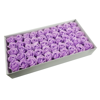 Set 50 trandafiri sapun parfumati, atingere reala, violet AFO
